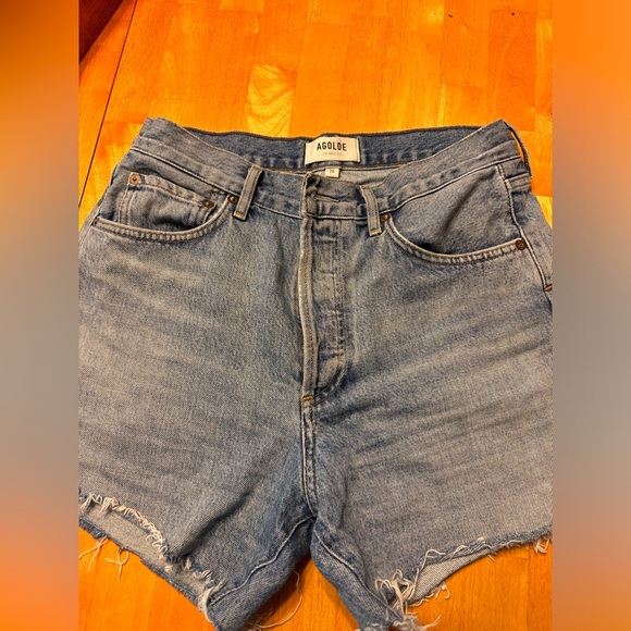 Agolde Parker Denim Button Fly shorts - Picture 2 of 3